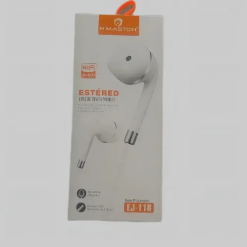 Fone de Ouvido com Fio Hmaston EJ-118 - Intra-auricular - Novo - Loja Coimbra Computadores