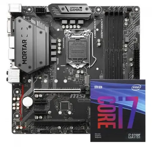 Kit placa mãe B360 Mortar + Intel i7 9700f (USADO E SEM CAIXA)