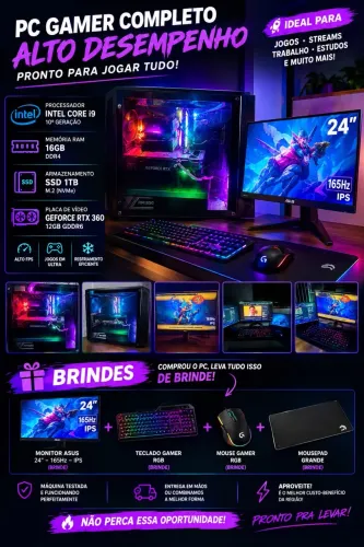 VENDO PC GAMER DE ALTO DESEMPENHO