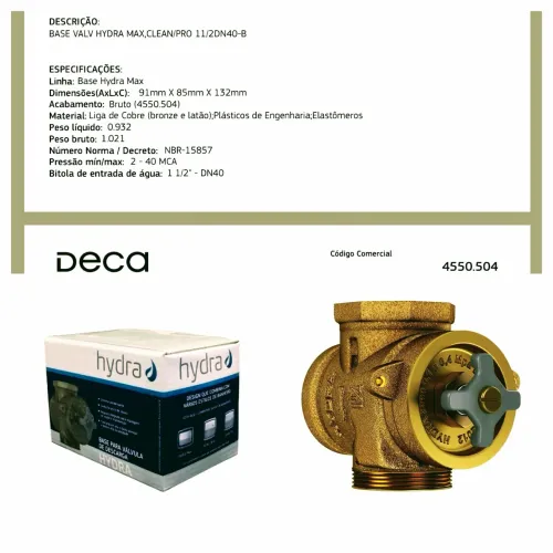 2 VÁLVULAS HYDRA DECA 1/12 DN40 NA CAIXA