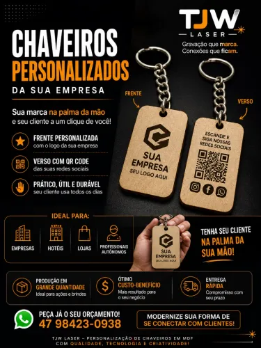 Chaveiro em Mdf personalizado 