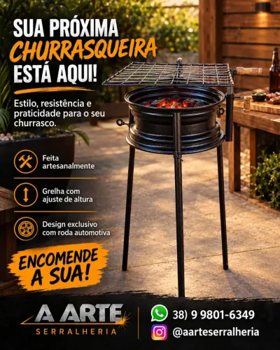 Churrasqueira portátil e resistente