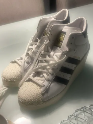 Tenis adidas superstar allure branco tamanho 37 salto embutido