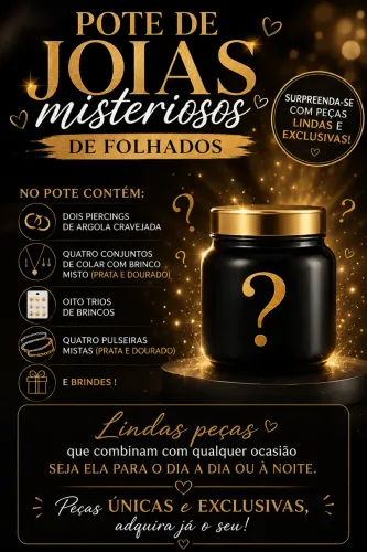 Pote de joias misteriosos folheados