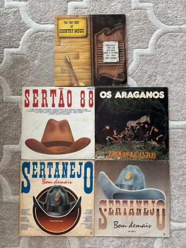 Vinil Sertanejo & Country - Lote com 5 discos