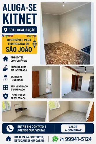 Aluga se kitnet disponível para temporada São João