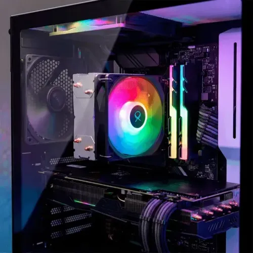 Air Cooler CPU OX LED Rainbow, Intel/AMD, 2 Heatpipe, 1800RPM, Cobre TDP 95W
