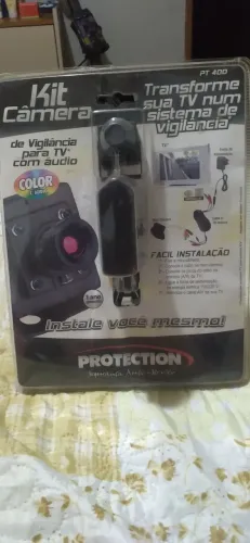 Kit camera de vigilância protection para tv com áudio pt400