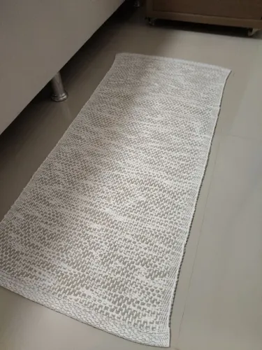 3 Tapetes artesanais, tear, 46cm x 100cm, Bege clarinho