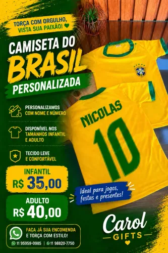 Camiseta Personalizada Brasil