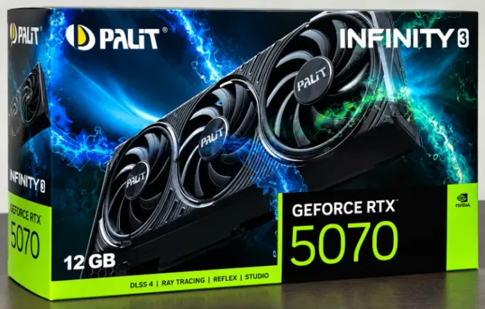 Placa de Vídeo Palit GeForce RTX5070 Infinity 3 12GB GDDR7 PCI-Express