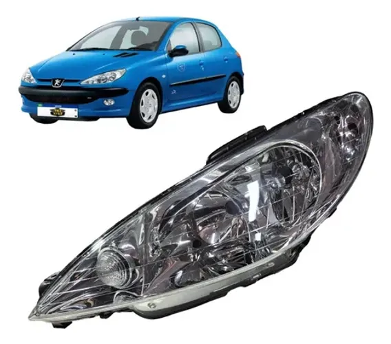Farol Dianteiro Esquerdo Peugeot 206 2004 2005 2006 Esquerdo/motorista