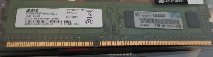 2 memórias RAM DDR3 de 2GB (4G) da marca Smart modelo PC3-10600U