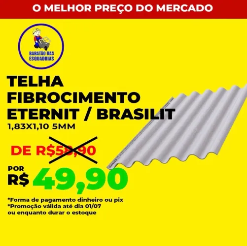 TELHA FIBROCIMENTO - Promoção!