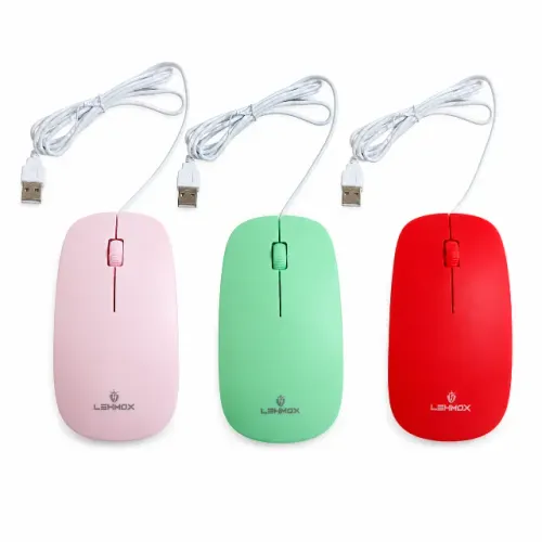 Mouse USB Com Fio LEHMOX LEY-1564 Silencioso Ergonômico Plug Play