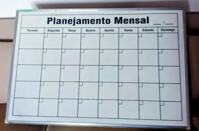 Quadro Planejamento Mensal.
