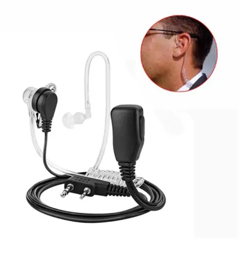 Fone Para Rádio Comunicador Ptt Tubo Acústico 2 Pinos