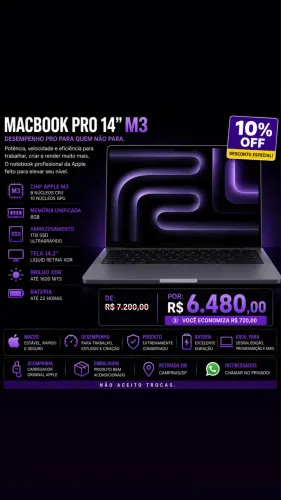 MacBook Pro M3 - 8GB RAM / 512GB SSD - Excelente estado