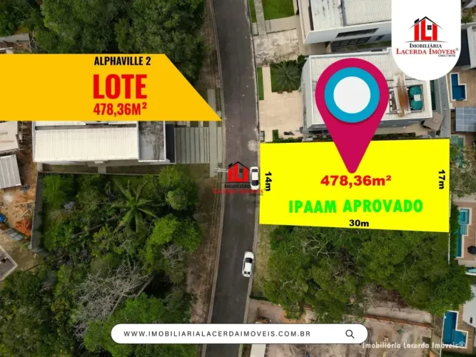Alphaville Manaus 2, Lote Residencial com 478,36m² com licença aprovada no IPAAM