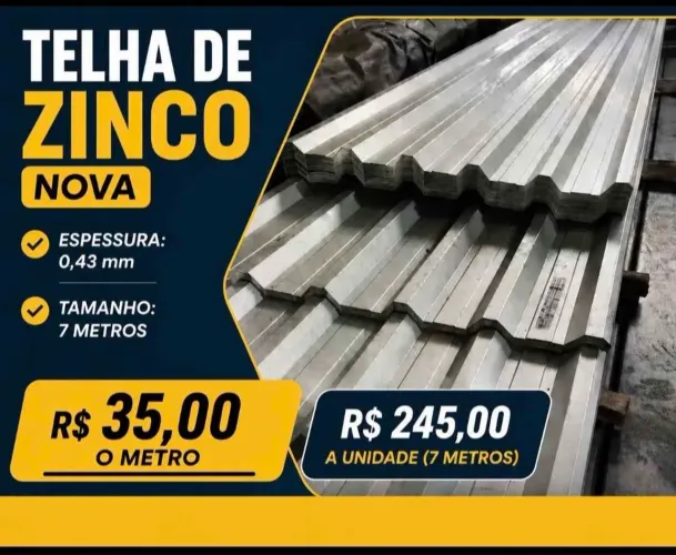 Telha de zinco nova