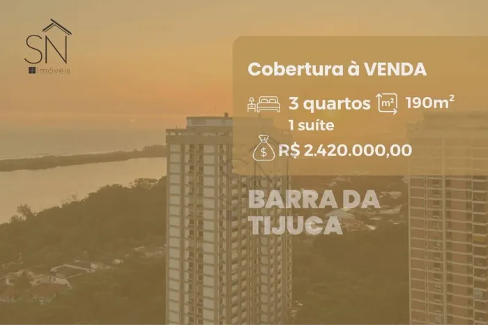 Cobertura à venda na Barra da Tijuca.