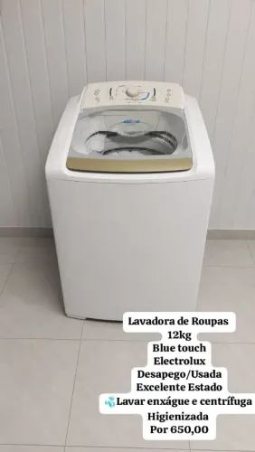 Máquina de lavar 12kg Lavar enxágue e centrífuga Funcionando perfeitamente Electrolux