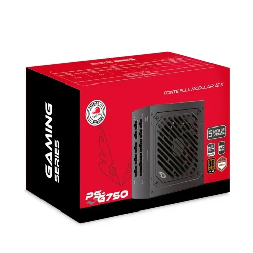 Fonte C3Tech Gaming 750W PS-G750 Full Modular 80 Plus PFC Ativo