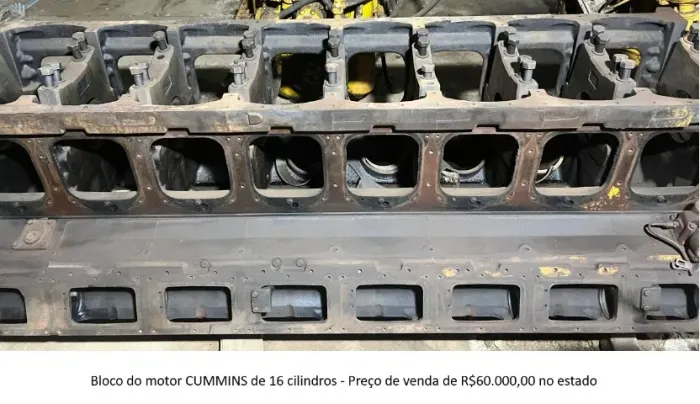 BLOCO DO MOTOR CUMMINS DE 16 CILINDROS