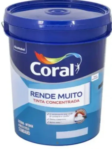 Tinta Acrílica na cor Branco neve, Fosco, Coral rende Muito