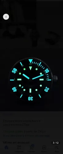Relogio mergulho san martin solar vs37 1000m