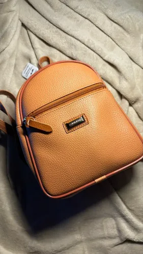 Mochila pequena nude - Couro Fino