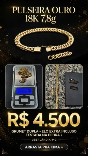 Pulseira de ouro 18k 750