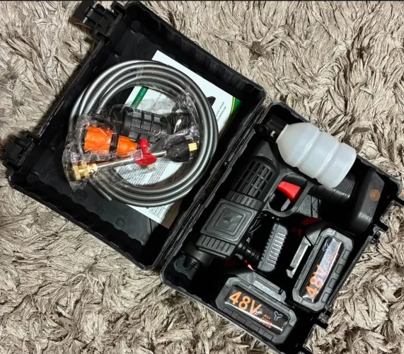 Lavadora de Alta Pressão Portátil Sem Fio 48V + 2 Baterias + Maleta
