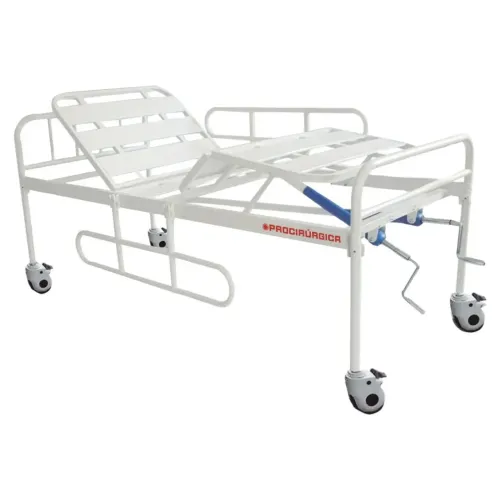 Cama fowler pro2 em chapa c/ grade e rodízio- Procirugica