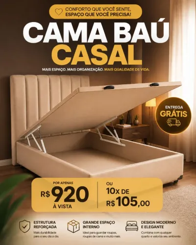 Cama Baú Casal Nova!