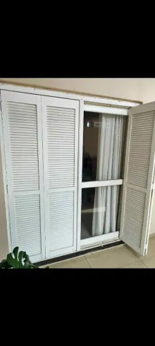 Porta balcão pantografica 160x214 angelim completa ou porta janela 