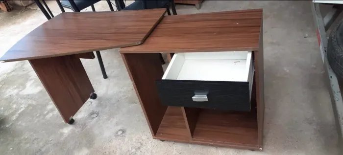 Mesa Escrivaninha Dobrável em L para Computador / Home Office (Com Gaveta e Rodinhas)