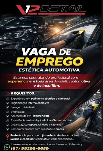 Vagas de emprego em estética automotiva 