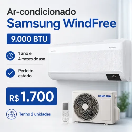 Ar-condicionado Samsung WindFree 9.000 BTU - Perfeito estado