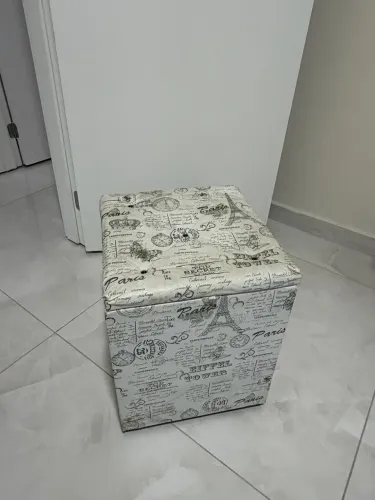 Puff baú branco 
