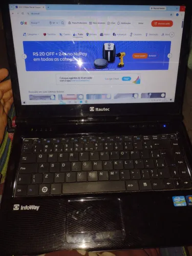 Notebook i3 4ram 320gigas bateria ok win10 entrega