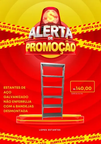 PRATELEIRAS DE AÇO GALVANIZADO COM 6 BANDEJAS 