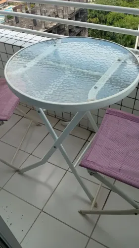 Jogo de Mesa e 2 Cadeiras para Varanda