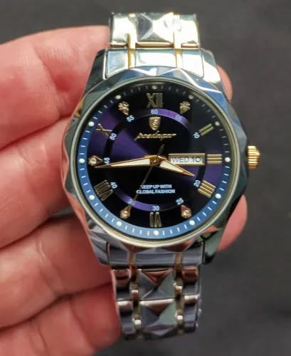 Relógio Masculino Social em Aço Inox com Calendário 