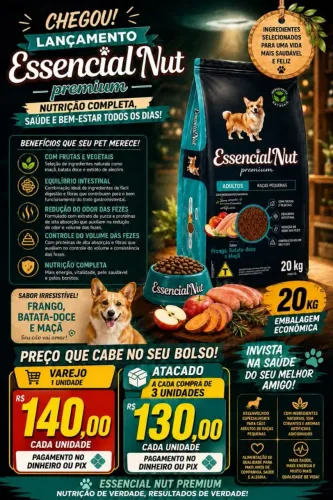 Ração Premium essencial nut raças pequenas,  fazemos entregas em todo DF 