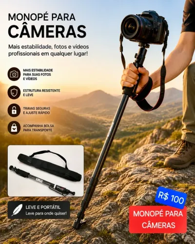 Monopé para câmera fotográfica e filmadora