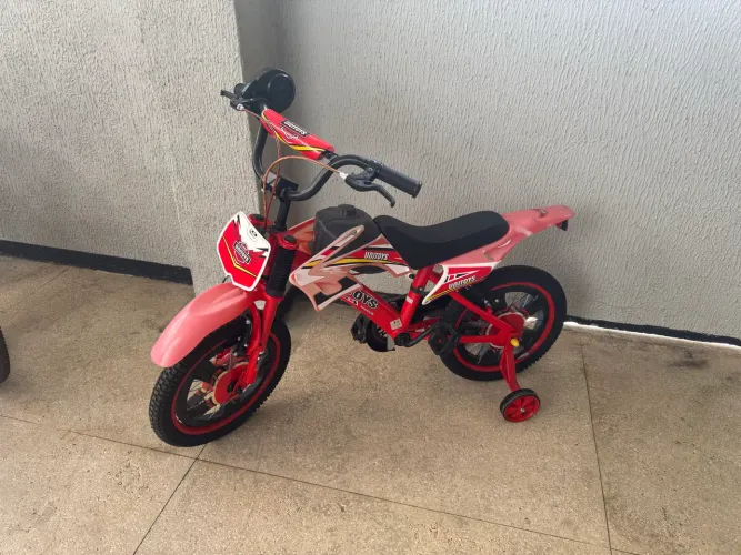 Bicicleta Infantil Unitoys Moto Cross Aro 16 vermelha