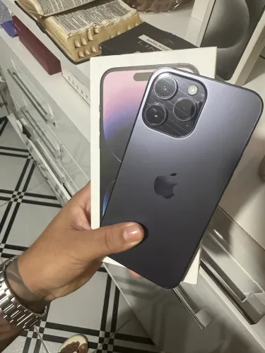 ? IPhone 14 pro max 128GB roxo, completo ?