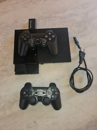 PS2 Slim Com 2 Controle sem Fio