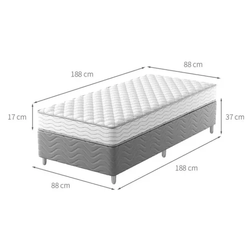 cama box com colchão solteiro howie espuma D33 (firme)